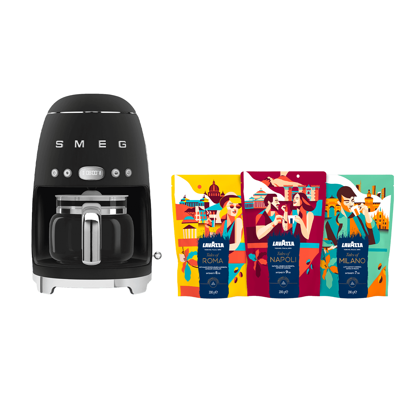 Organic Coffee and Smeg Drip Filter coffee machine bundle