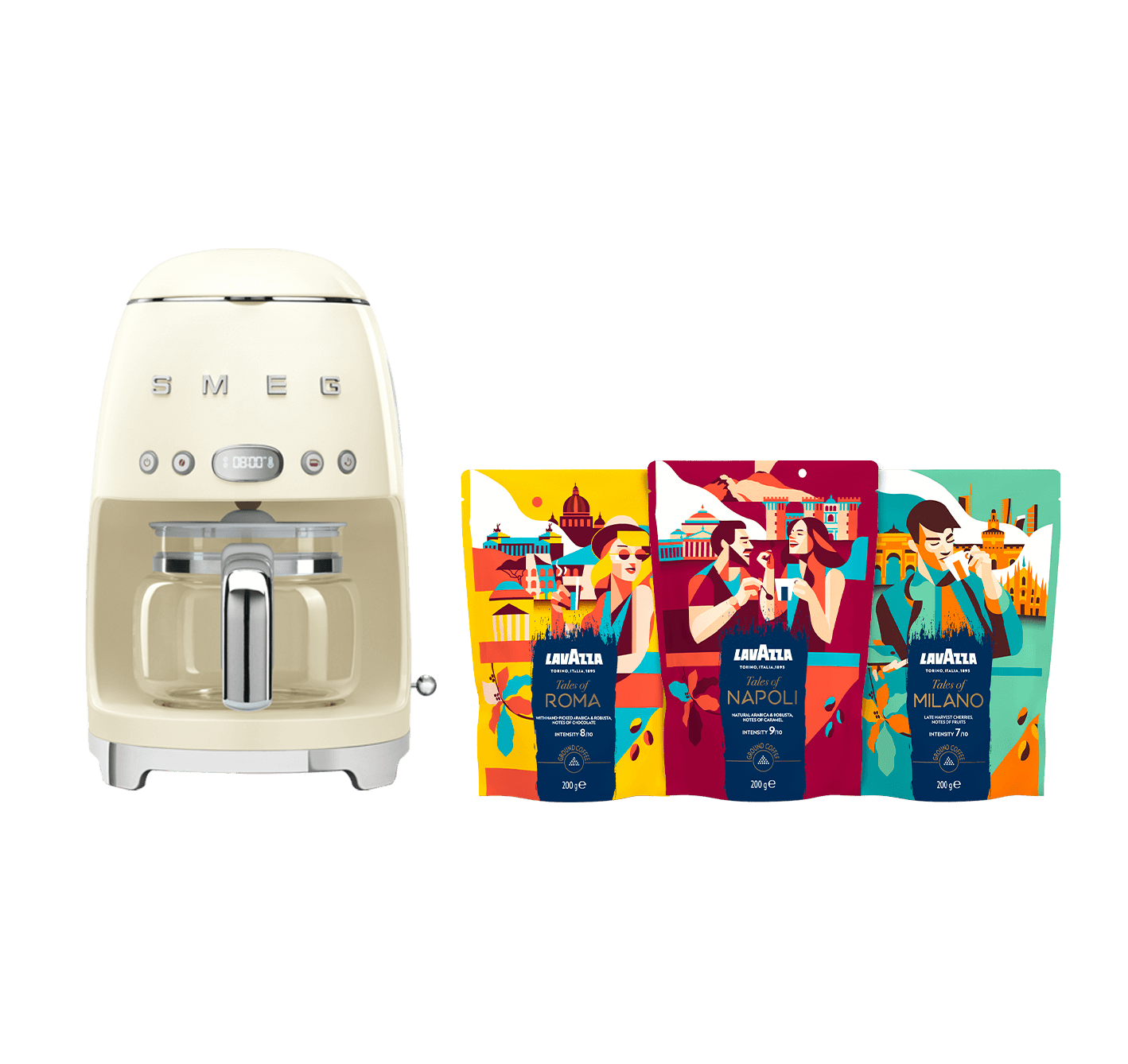 Organic Coffee and Smeg Drip Filter coffee machine bundle