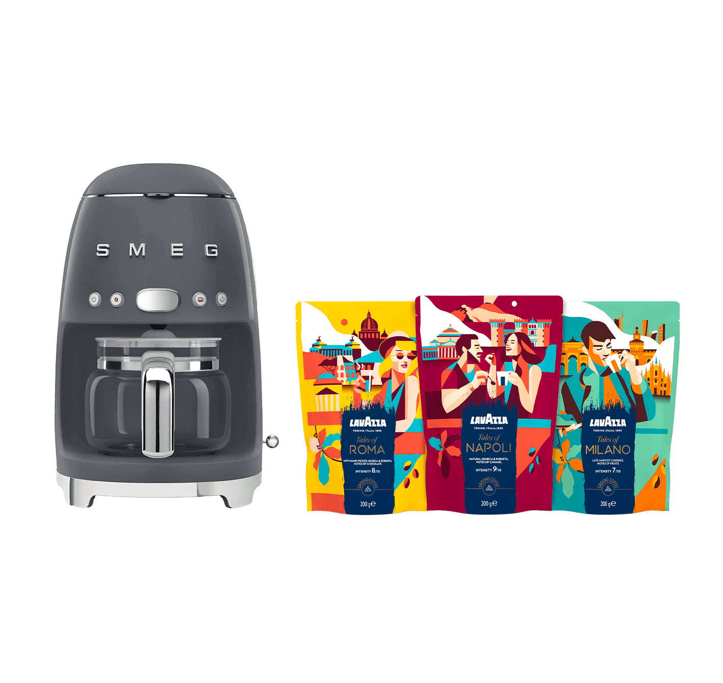Organic Coffee and Smeg Drip Filter coffee machine bundle