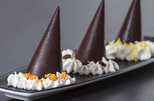 Coffee chocolate cones decoration